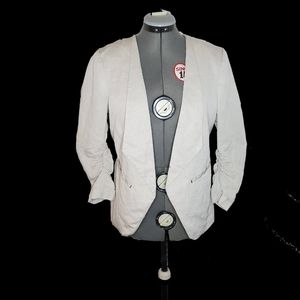 H&M white Open front linen blazer with pockets